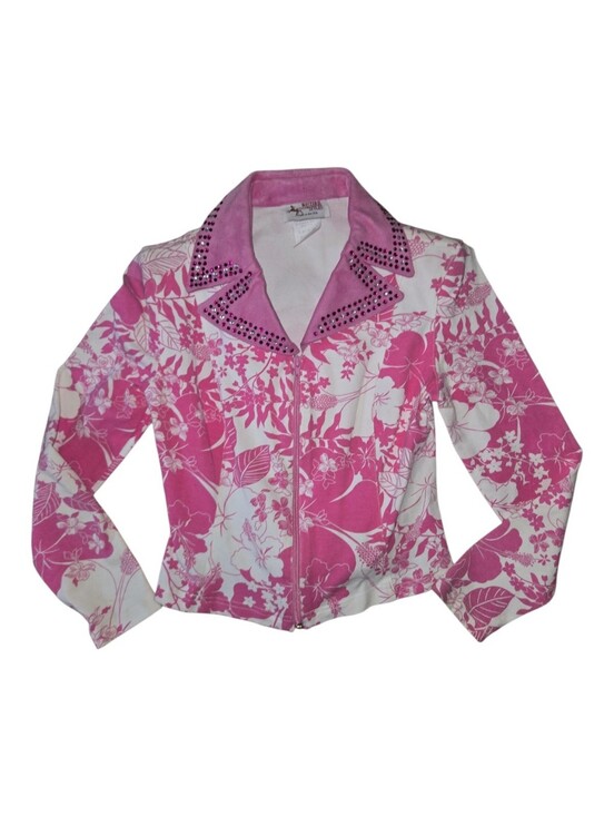 western collection styles Jackets & Blazers - Vintage Pink Western collection Floral Jacket with Studded Collar Size XS